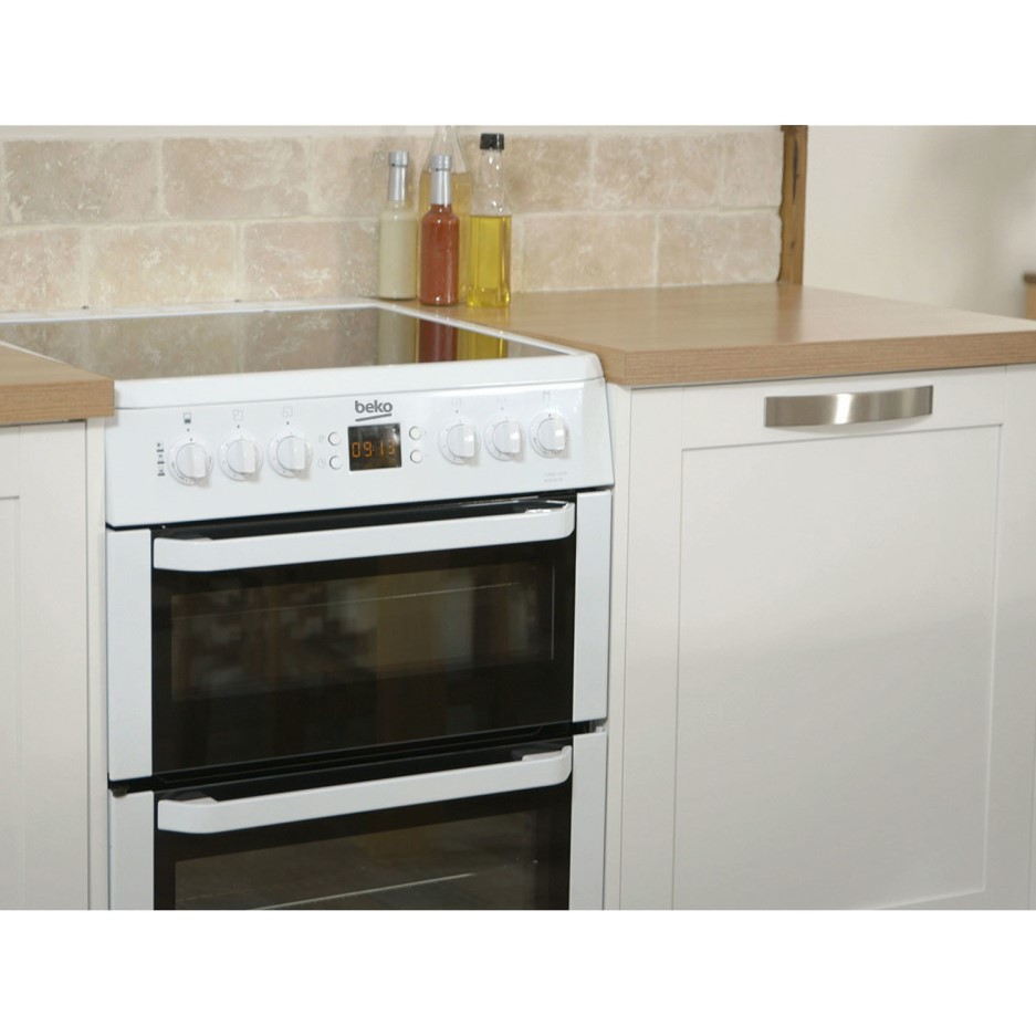 Beko BDVC667W Double Oven 60cm Electric Cooker with Programmable Timer