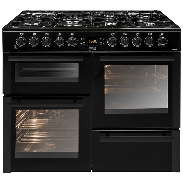 Beko BDVF100K 100cm Double Oven Dual Fuel Range Cooker Black