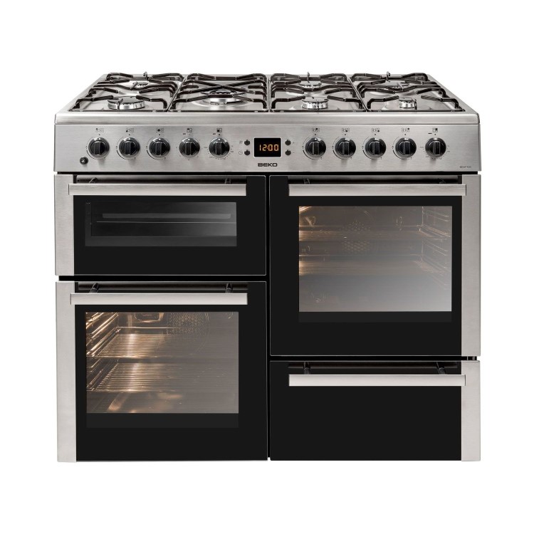 Beko BDVF100X Double Oven Dual Fuel Range Cooker - Stainless Steel