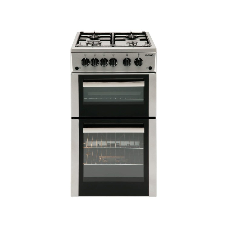 Beko BDVG592S 50cm Wide Double Oven Gas Cooker Silver