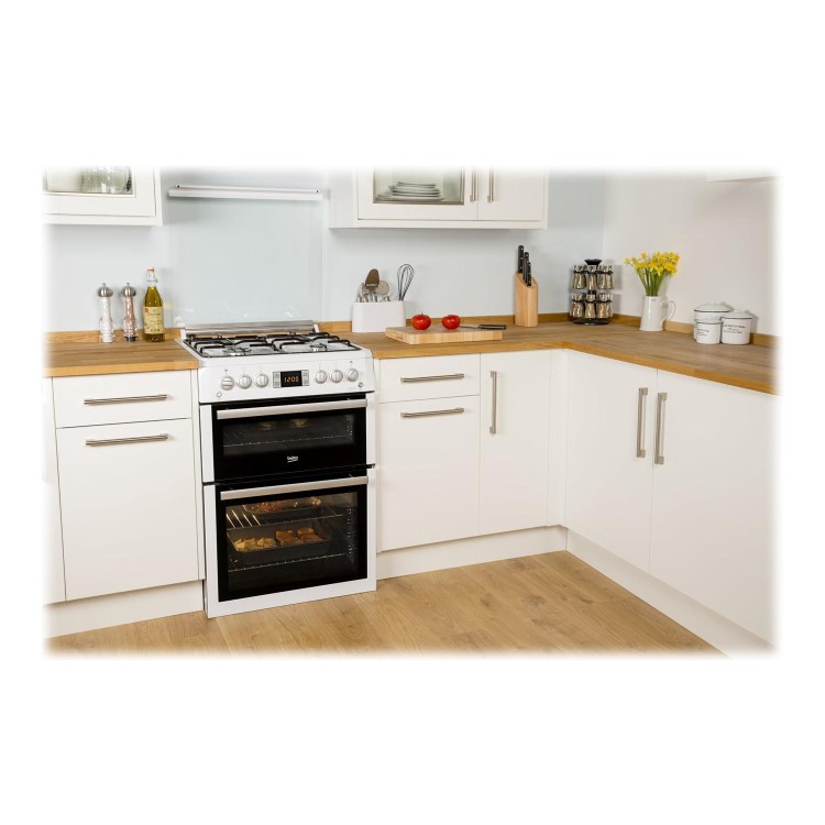 Beko BDVG675NTW 60cm Double Oven Gas Cooker - White