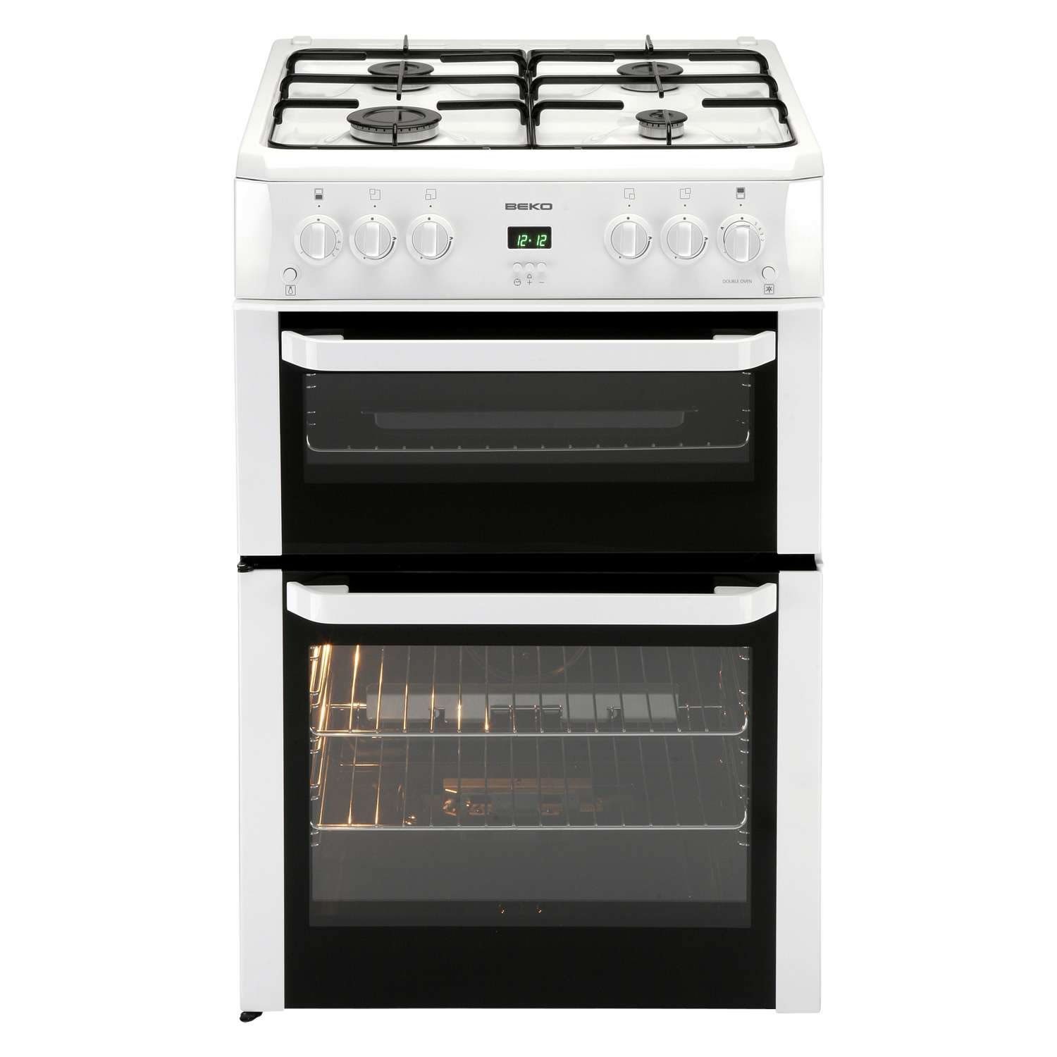 Beko BDVG694WP Double Oven 60cm Gas Cooker White Appliances Direct