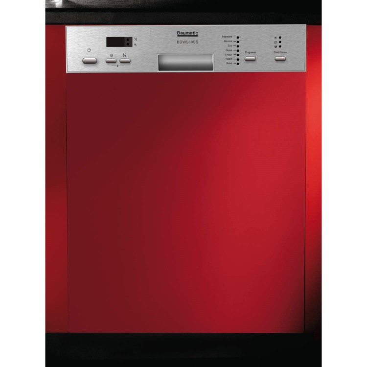 Baumatic BDWS60SS 14 Place Semi-integrated Dishwasher - Stainless Steel Panel