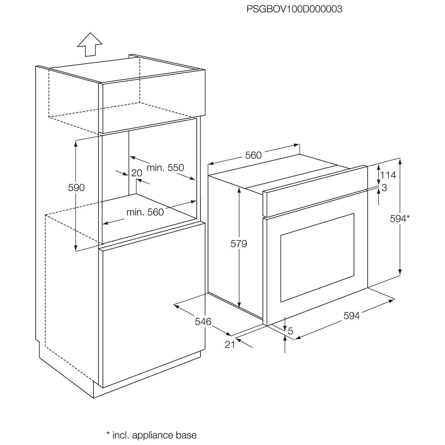 AEG BE2003021W 74L Electric Builtin Single Fan Oven White