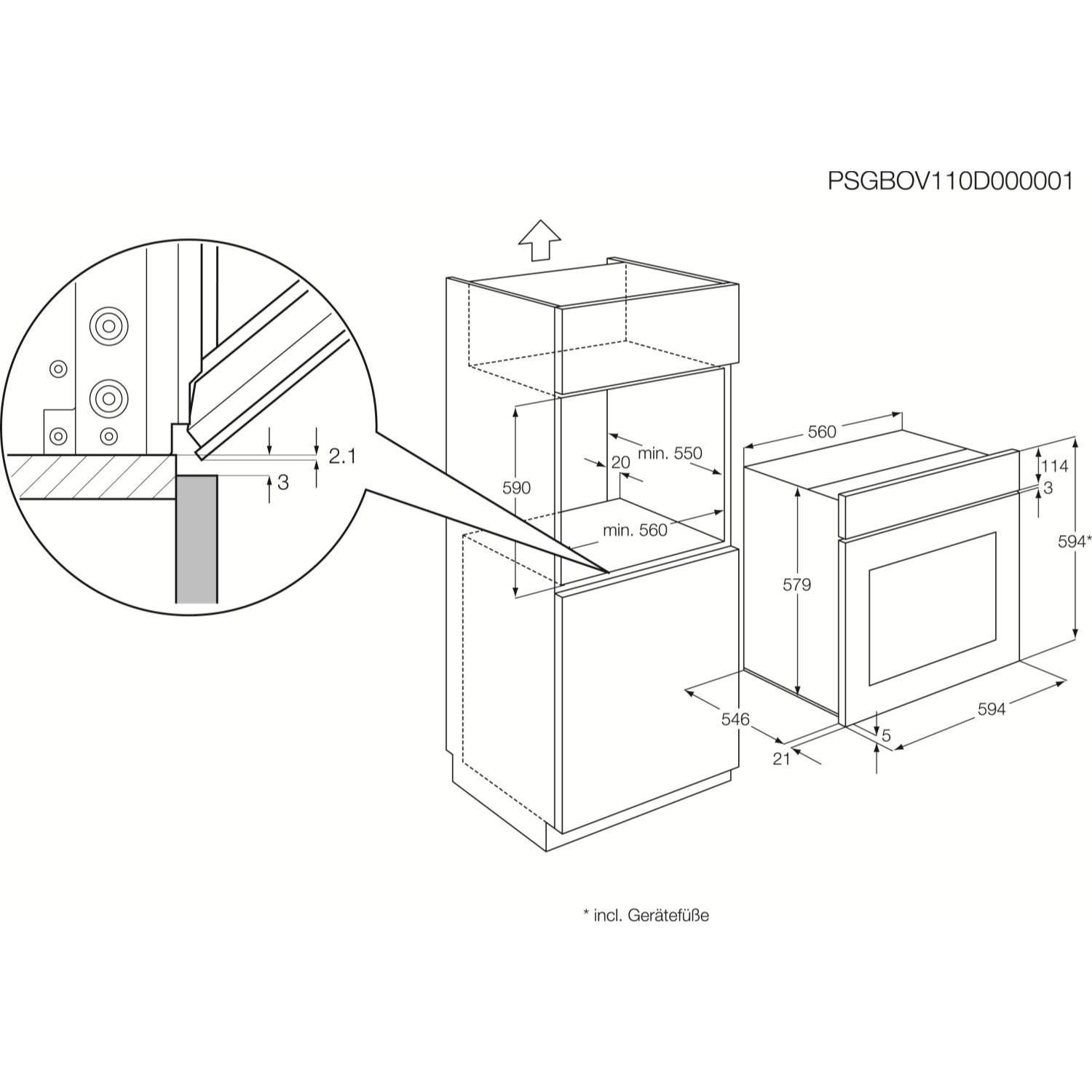 AEG BE3003021W MaxiKlasse Electric Builtin Single Oven White