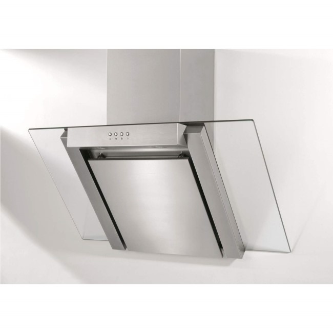 Baumatic BE600GL Angled Stainless Steel And Glass 60cm Wide Chimney Cooker Hood