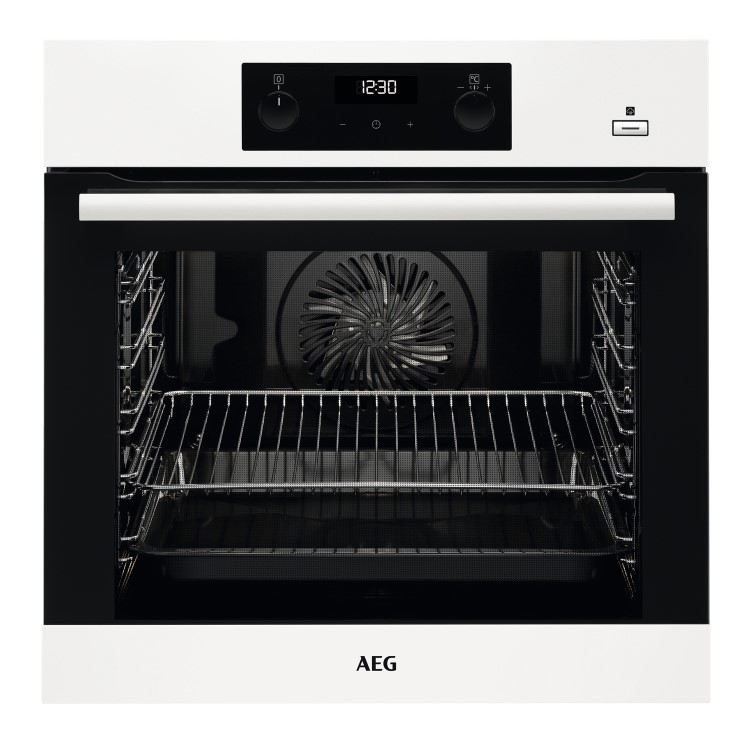 AEG 6000 SteamBake Electric Single Oven - White
