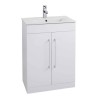 White Double Door Bathroom Minimalist Vanity Unit &amp; Basin