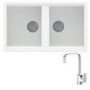 Reginox BEST450W/ASTORIA BEST450 2 Bowl White Regi-Granite Composite Sink & Astoria Chrome Tap Pack