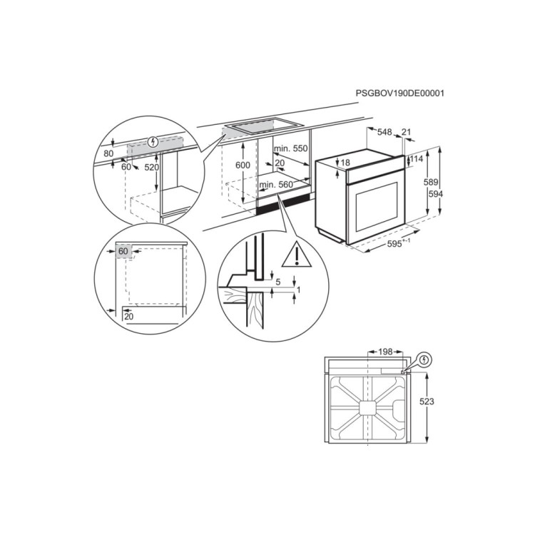 AEG 3000 Series BEX335011B Electric Single Oven - Black  