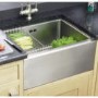 Astracast BEXBHOMEPK5 Belfast Single Bowl Ceramic Sink in White with Brushed Steel Accessories