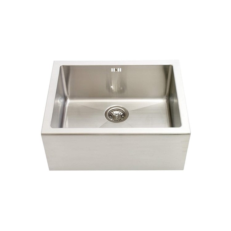 Astracast BEXBHOMEPK5 Belfast Single Bowl Ceramic Sink in White with Brushed Steel Accessories