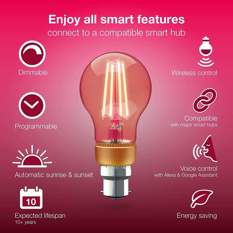 Innr Smart Bulb B22 filament vintage 470lm Zigbee 3.0 - 2 Pack