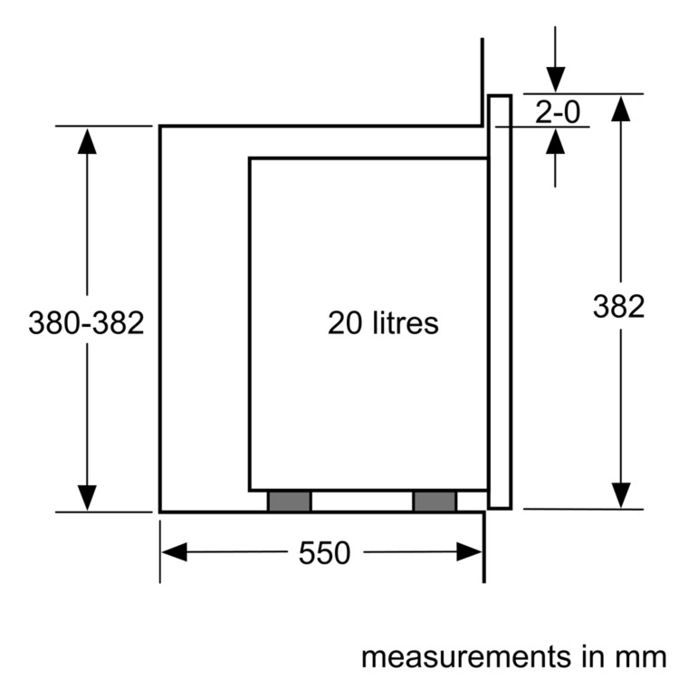 GRADE A2 - Siemens BF525LMS0B iQ500 20L Built In Microwave Oven For a 60cm Slim Depth Cabinet - Stainless Steel