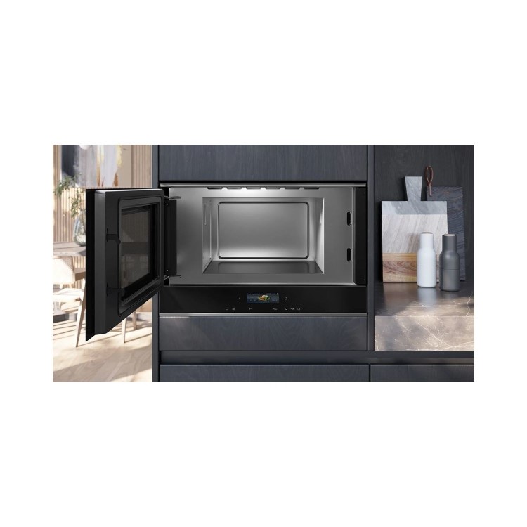 Refurbished Siemens iQ700 BF722L1B1B Built In 21L with Grill 900W Microwave Black