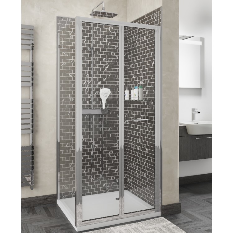 Claritas 6 Bi-Fold Shower Door - 900mm - without Side Panel