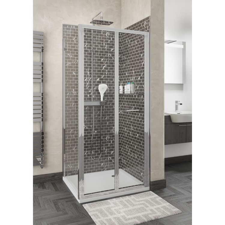 Claritas 6 Bi-Fold Shower Door - 900mm - without Side Panel