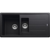 Franke Basis 1.5 Bowl Reversible Drainer Fragranite Composite Sink In Onyx Black