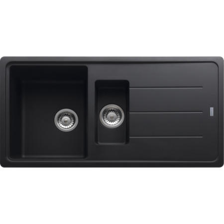 Franke Basis 1.5 Bowl Reversible Drainer Fragranite Composite Sink In Onyx Black