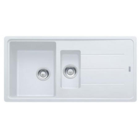 1.5 Bowl Inset White Composite Kitchen Sink with Reversible Drainer - Franke
