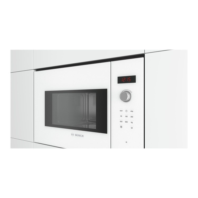 Refurbished Bosch Serie 4 BFL523MW0B Built In 20L 800W Microwave Oven White