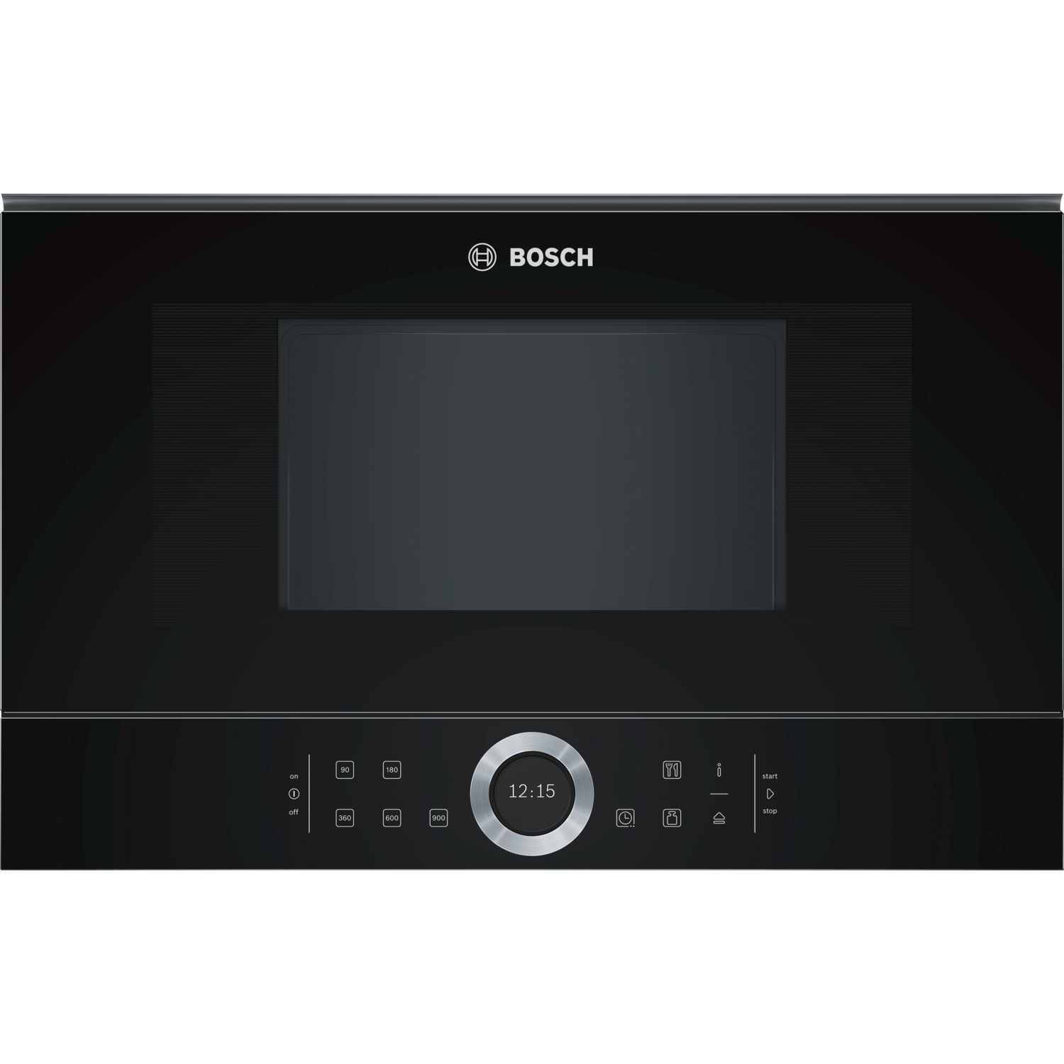 Refurbished Bosch Serie 8 BFL634GB1B Built In 21L 900W Microwave Oven Black