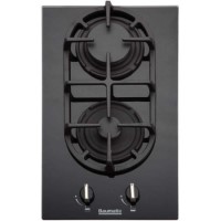 Baumatic BGG32 30cm Two Burner Domino Gas-on-glass Hob Black