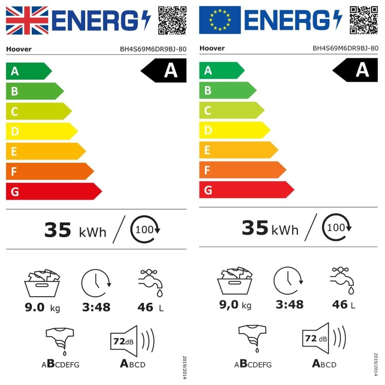 Hoover H-Wash 400 Pro 9kg 1600rpm Integrated Washing Machine - Black