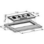 Baumatic BHG112SS Premium-line Slimline Four burner 112cm Gas Hob Stainless Steel