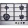 Baumatic BHG625SS 4 Burner 60cm Wide Gas Hob with Wok - Stainless Steel
