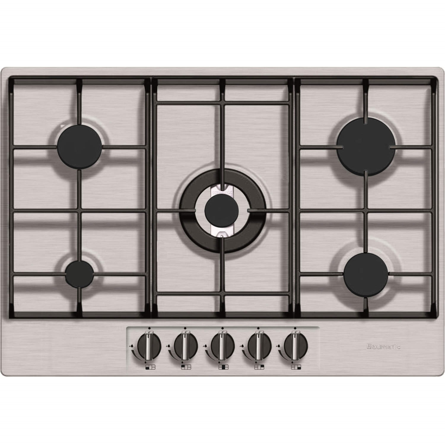 Baumatic Bhg720ss Five Burner 70cm Wide Gas Hob Stainless Steel