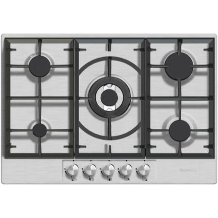 BAUMATIC BHG790SS Black-line 5 Burner 70cm Wide Gas Hob - Stainless Steel