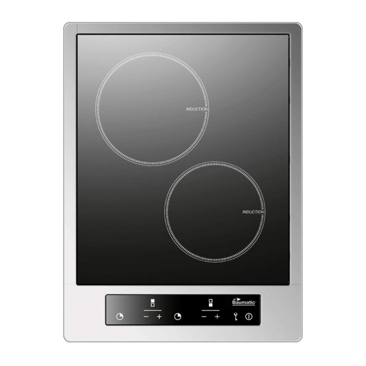 Baumatic BHI400SS Stainless Steel 2 Zone 30cm Domino Induction Hob