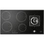 Baumatic BHI909TS.GWK Premium-line 90cm Wide Mixed Fuel Induction Hob With Gas Wok Burner - Black