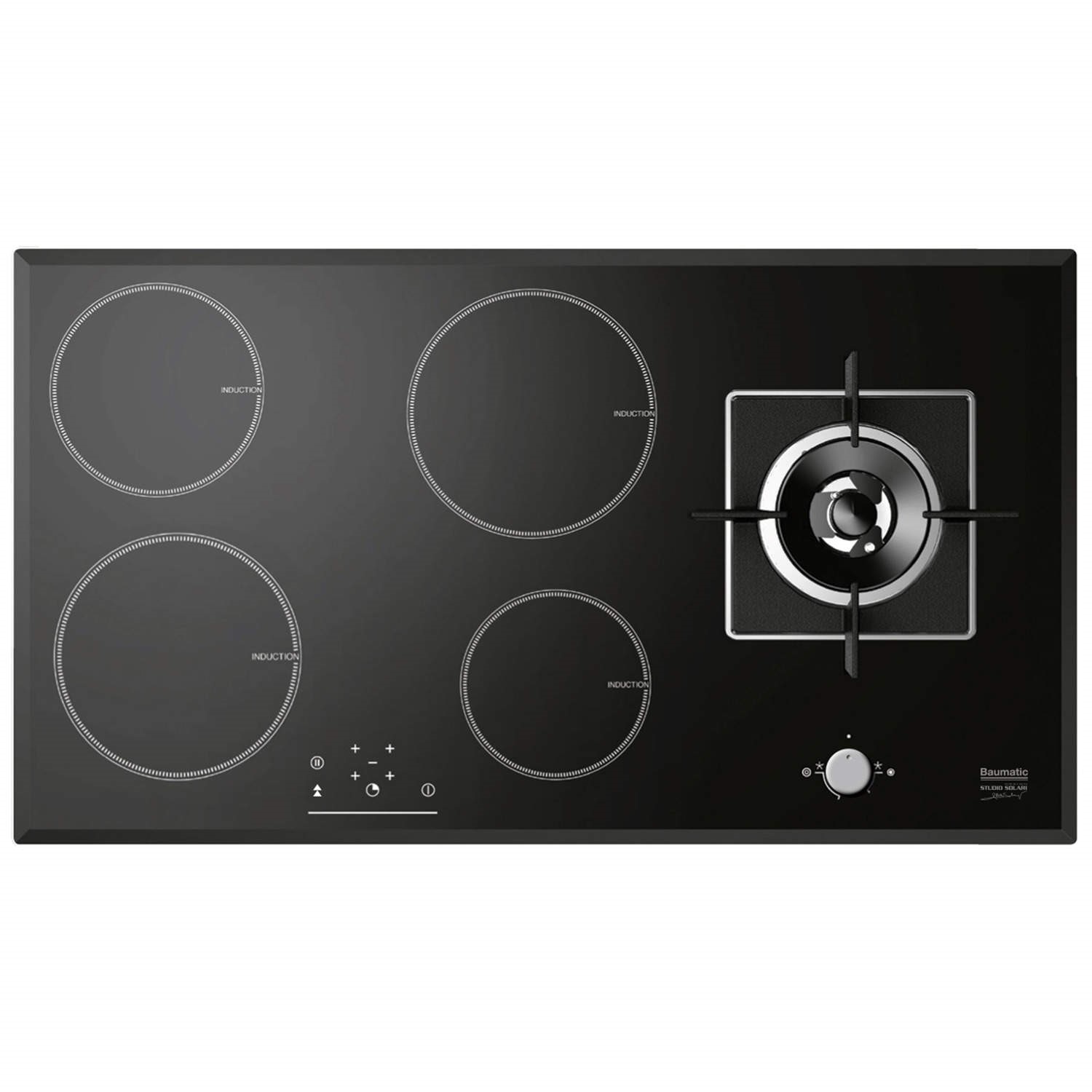 Baumatic BHI909TS.GWK Premiumline 90cm Wide Mixed Fuel Induction Hob