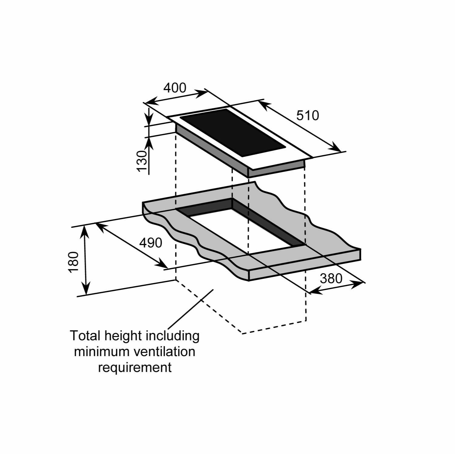 Baumatic BHIW400SS Stainless Steel 38cm Wide Induction Wok Hob Black And Stainless Steel