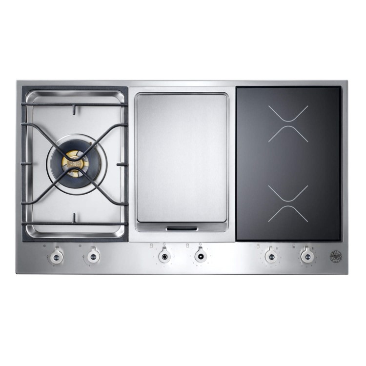Bertazzoni BHOB-PM36-1-IG-X PM36-1-IG-X Design 90cm Dual Fuel Hob With One Burner Two Induction Zones And Stainless S