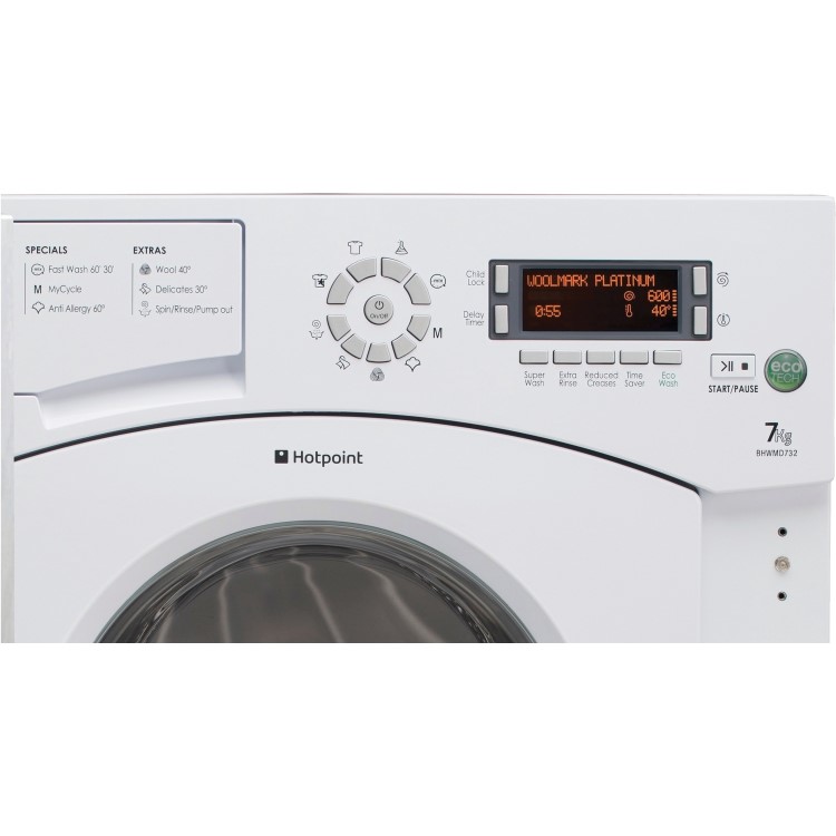 GRADE A1 - Hotpoint BHWMD732 7kg 1300rpm Integrated Washing Machine