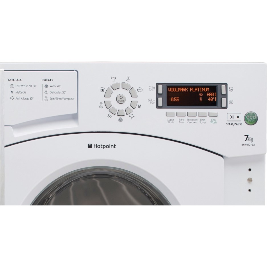 Hotpoint BHWMD732 7kg 1300rpm Integrated Washing Machine White