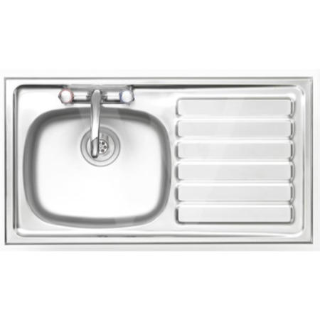 Astracast BI0950SR British Standard Single Bowl Right Hand Drainer Satin Polish Stainless Steel Sink