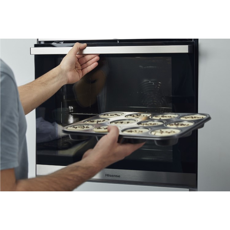 Refurbished Hisense BI62211CX 60cm Single Built In Electric Oven with Catalytic Cleaning Stainless Steel