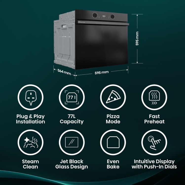 Hisense Hi2 BI622ABPGUK Electric Single Oven - Black