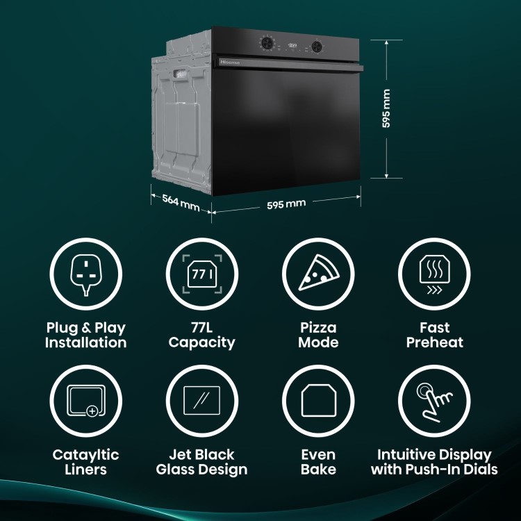 Hisense Hi2 Built In Electric Single Oven - Black