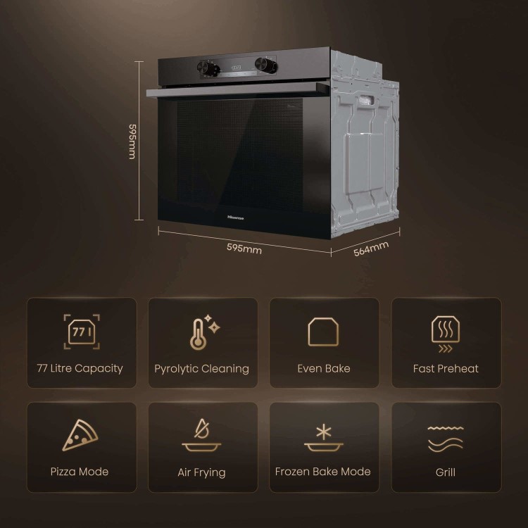 Hisense BI64211PB Electric Self Cleaning Single Oven - Black