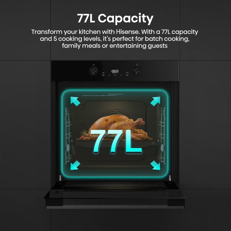 Hisense Hi4 BI64223ADBGUK BlackLine Electric Single Oven - Jet Black