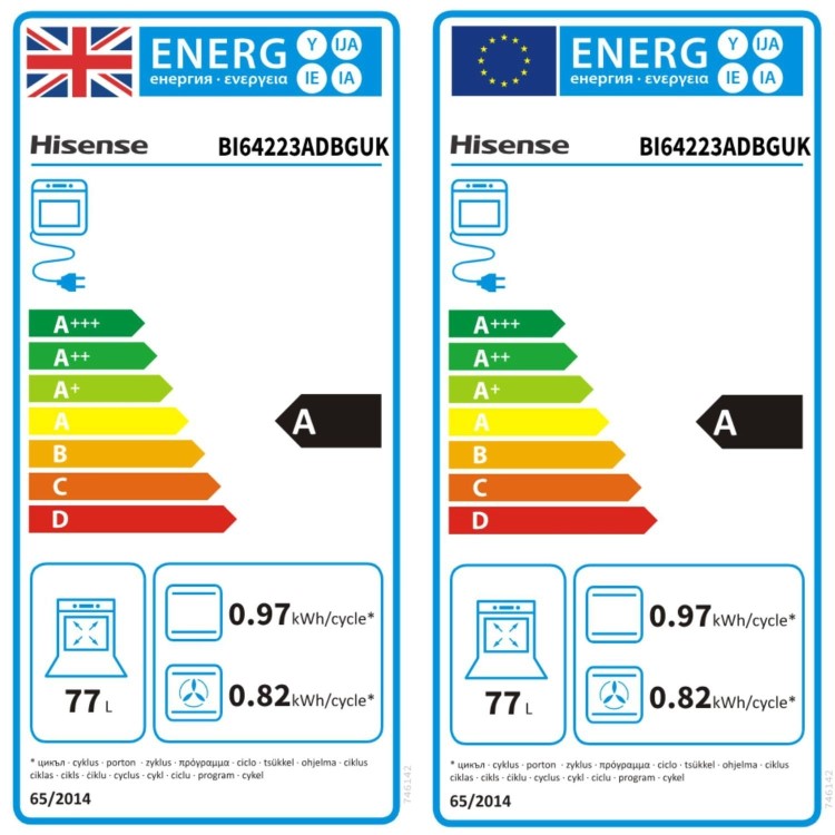Hisense Hi4 BI64223ADBGUK BlackLine Electric Single Oven - Jet Black