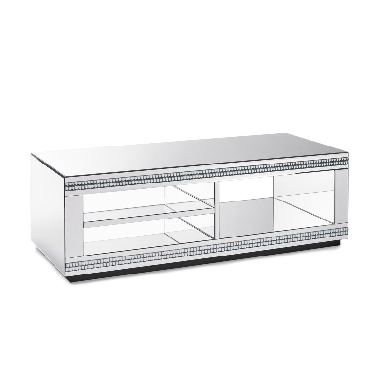 LPD Biarritz Mirrored TV Stand with Diamante Trim - TV's up to 40"