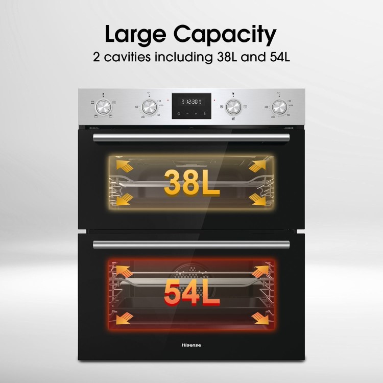 Hisense BID79222CXUK Built-In Electric Double Oven - Stainless Steel