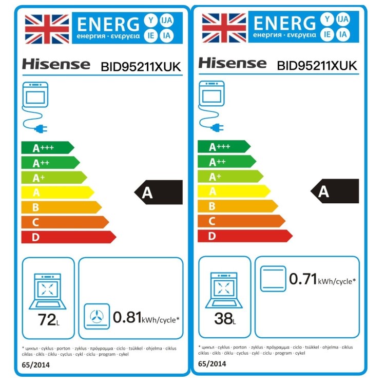 Hisense BID95211XUK Built-In Electric Double Oven - Stainless Steel  