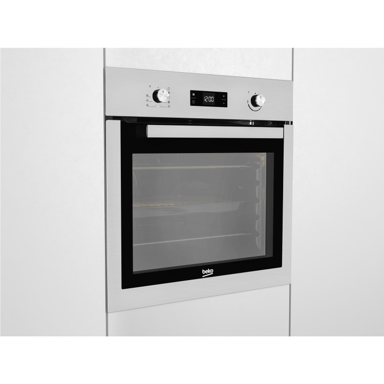 Beko BIE26300XP Multifunction Electric Single Oven With Pyrolytic Cleaning - Stainless Steel